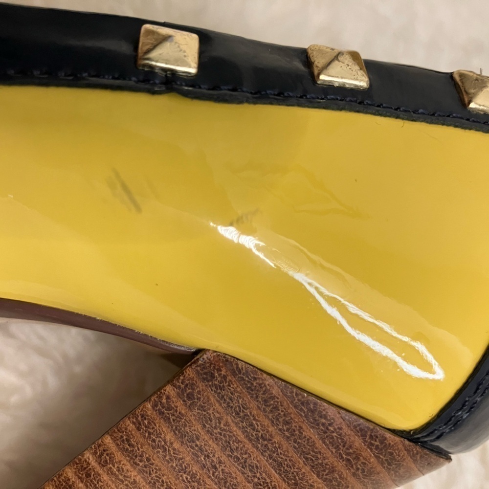 Naughty Monkey Colorful Talks Pumps High Heel Color Block Patent Leather Size 6 - Picture 14 of 15